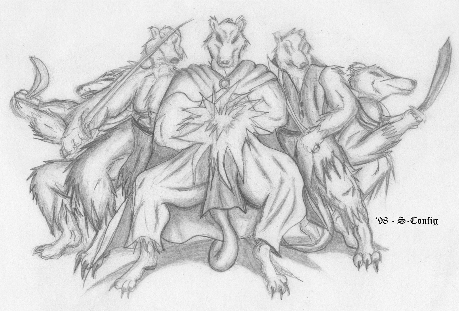 Rat Pack - pencil shaded