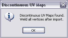 MilkShape 3d Discontinuous UV warning