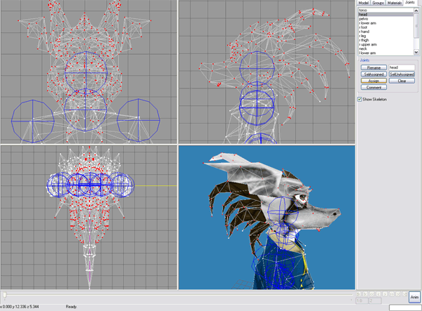 Assigned verts in MilkShape for Stepmania