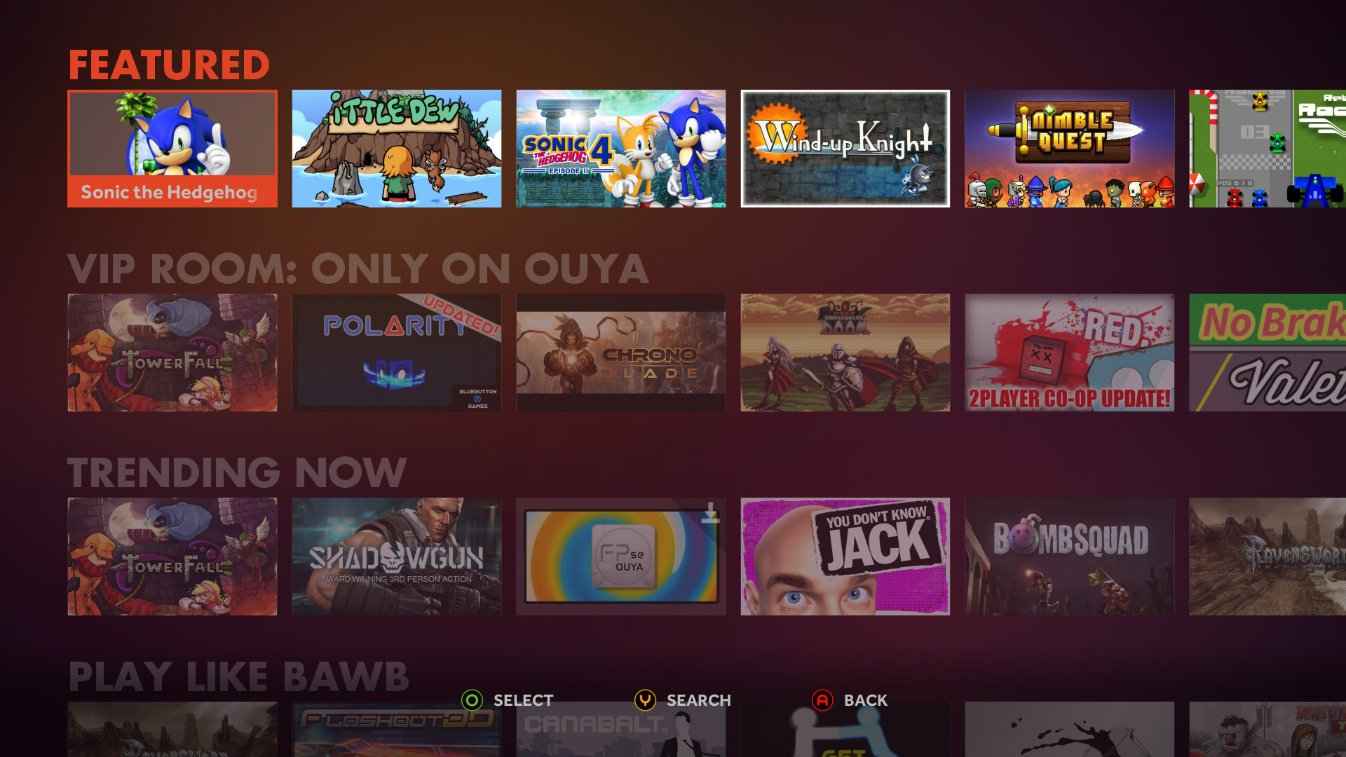 Ouya Review - Discover Menu 01