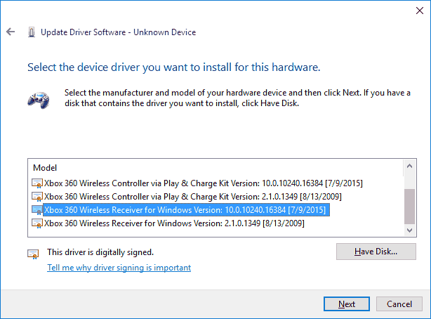 windows 10 360 wireless controller driver