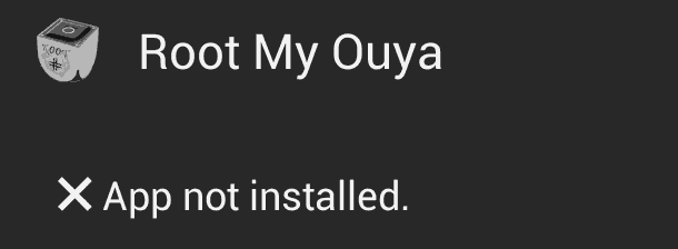 Root my Ouya - App not installed.