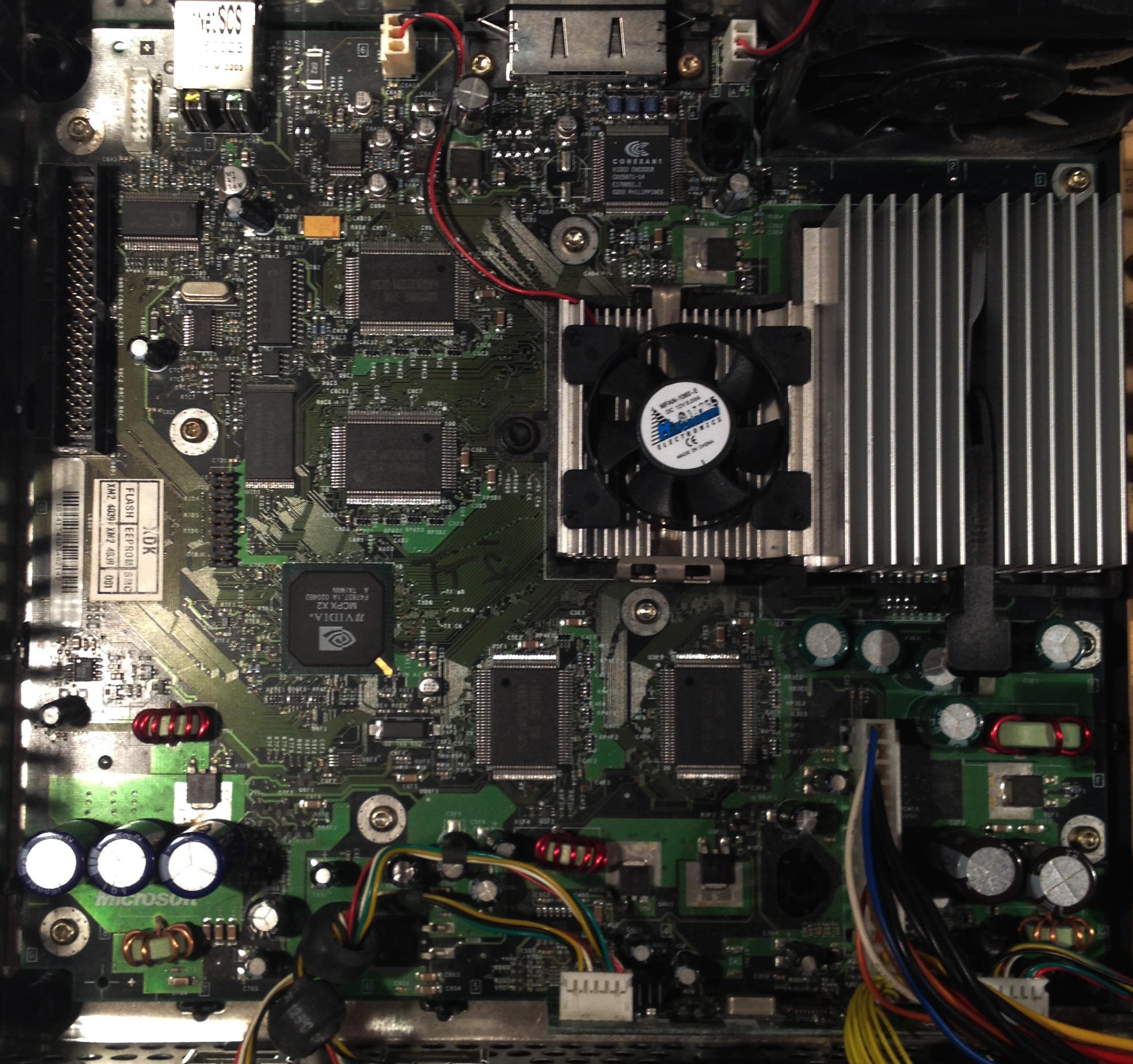 Xbox Dev Kit mainboard with populated ram.