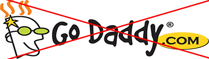 GoDaddy Logo Crossed out.