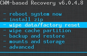 CWM - Ouya Cyanogen Mod- Wipe user data/Factory Reset