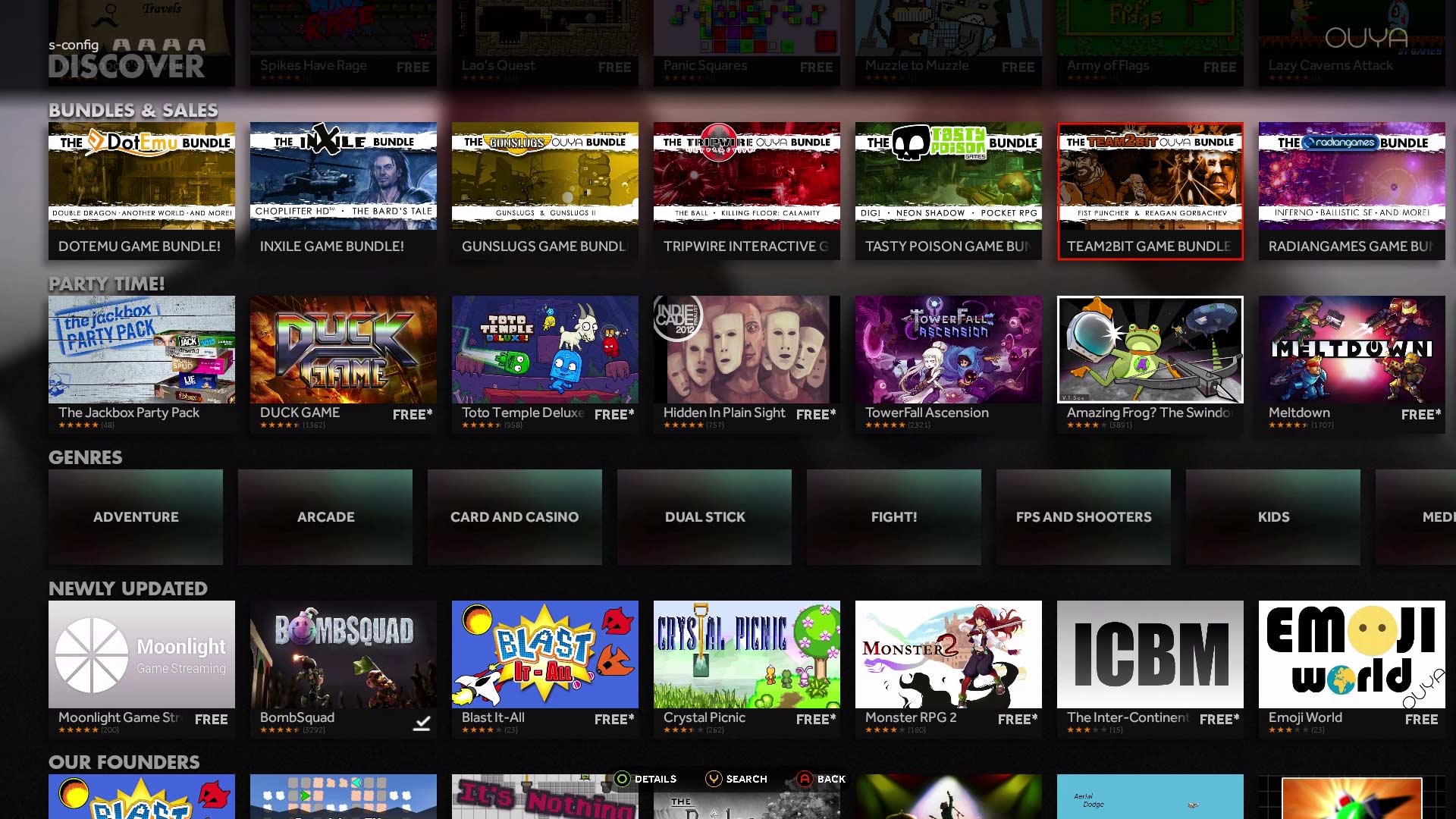 Ouya Discover screenshots underneath Cyanogen Mod