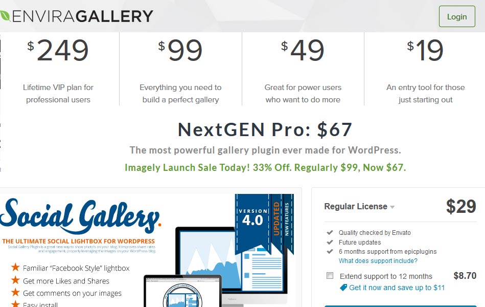 WordPress Gallery Prices.
