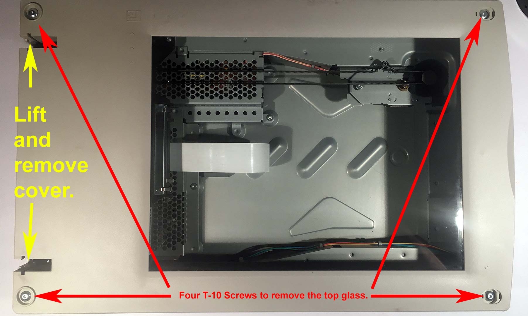 Removing the T-10 screws on the HP ScanJet 6300