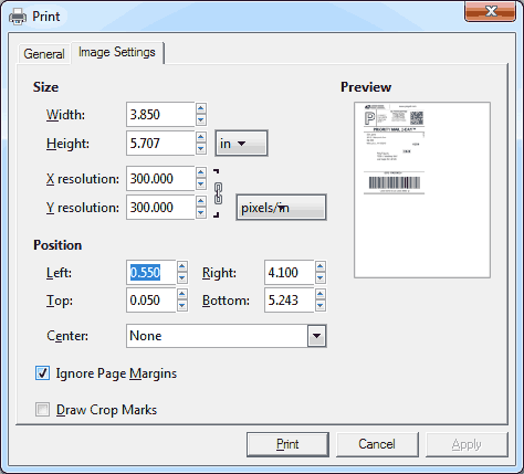 GIMP - Printing - Setting Margins.