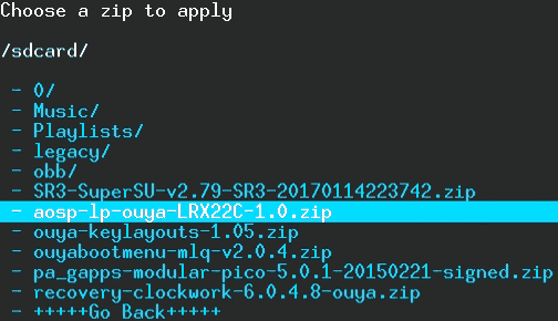 AOSP Ouya Android 5.0 Tutorial - Installing AOSP 5.0 via CWM.