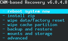 AOSP Ouya Android 5.0 tutorial - reboot system now CWM.