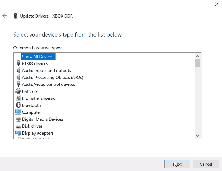 Device Manager - Show all devices.