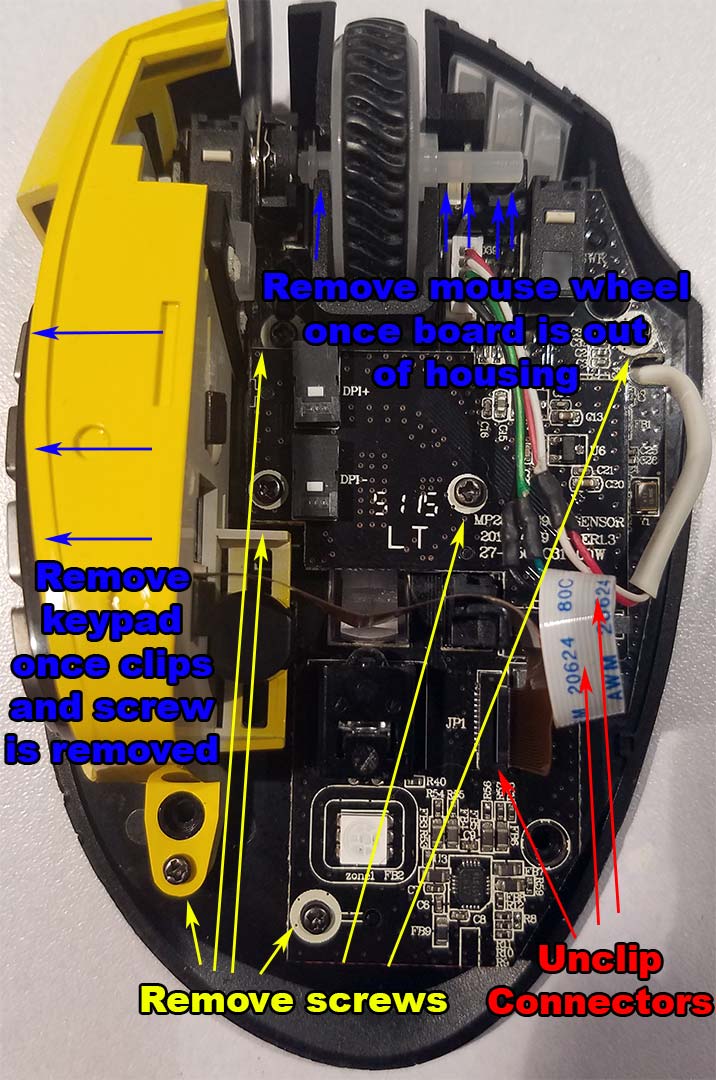 Corsair Scimitar Rgb Pro Gaming Mouse Disassembly And Repair S - corsair scimitar disassembly 002