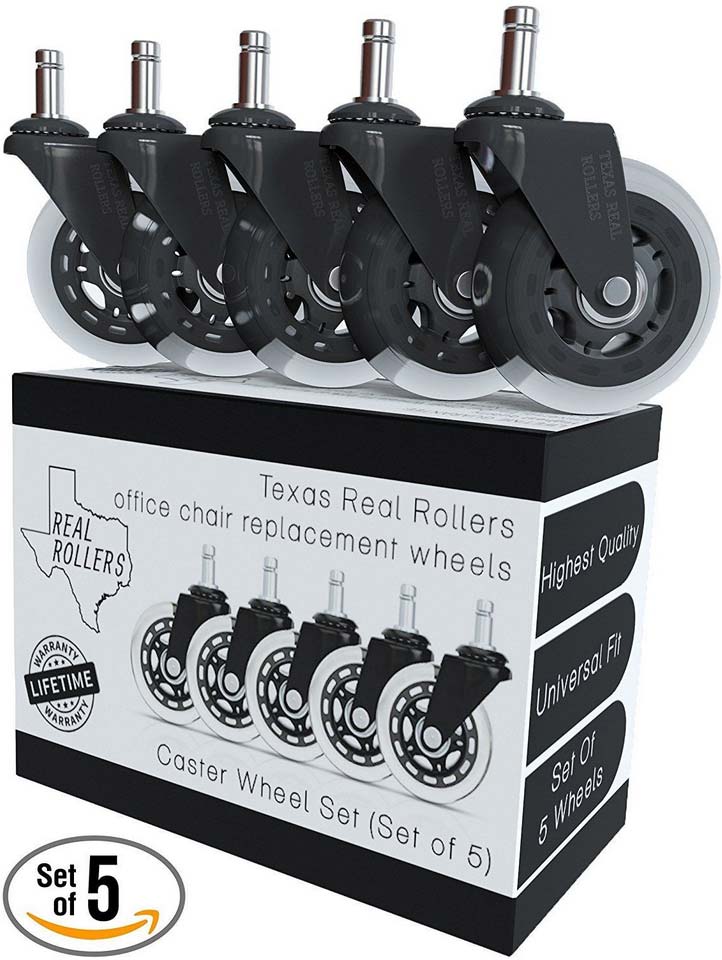 New in Box Office Owl Set of 5 Office Chair Caster Roller Blade Wheels 