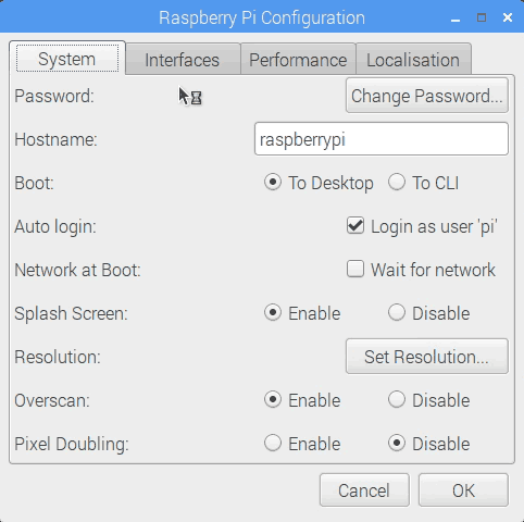 Raspberry Pi Configuration GUI