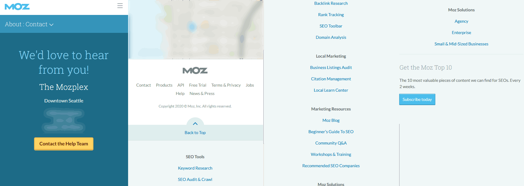 MOZ Contact Page.