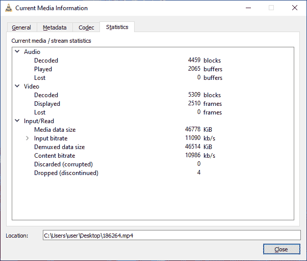 Statistics of Video.