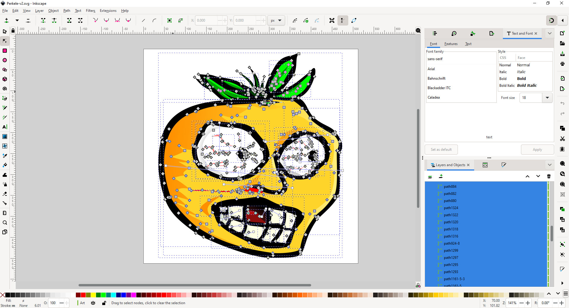 Inkscape in use.