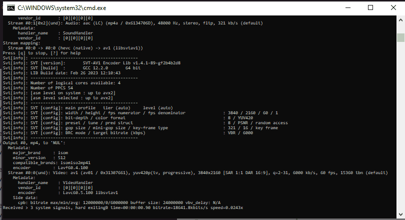 Encoding FFMpeg in software.