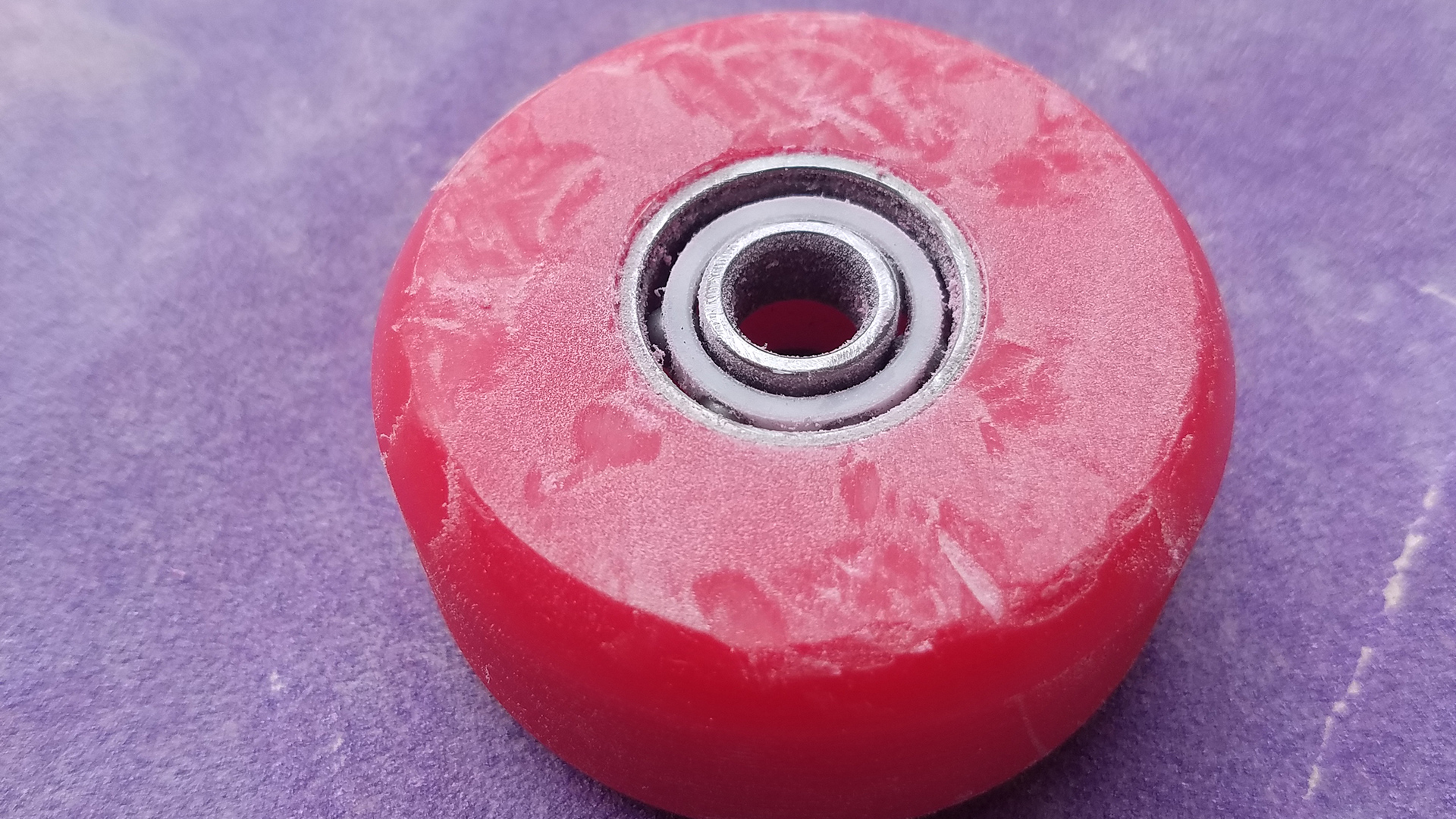 Shaving the Skateboard wheel.