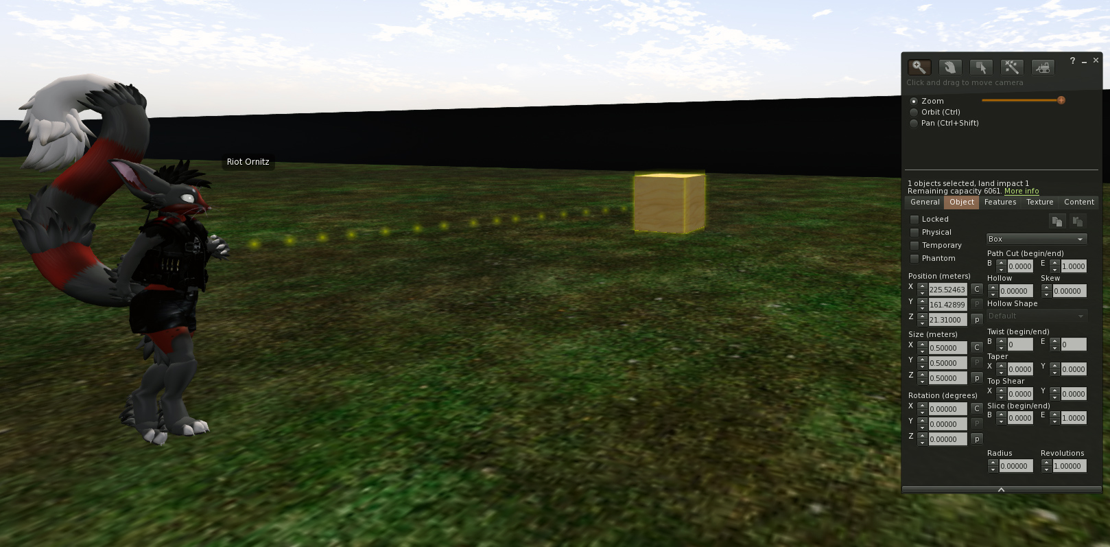 Making a Prim in Second Life.