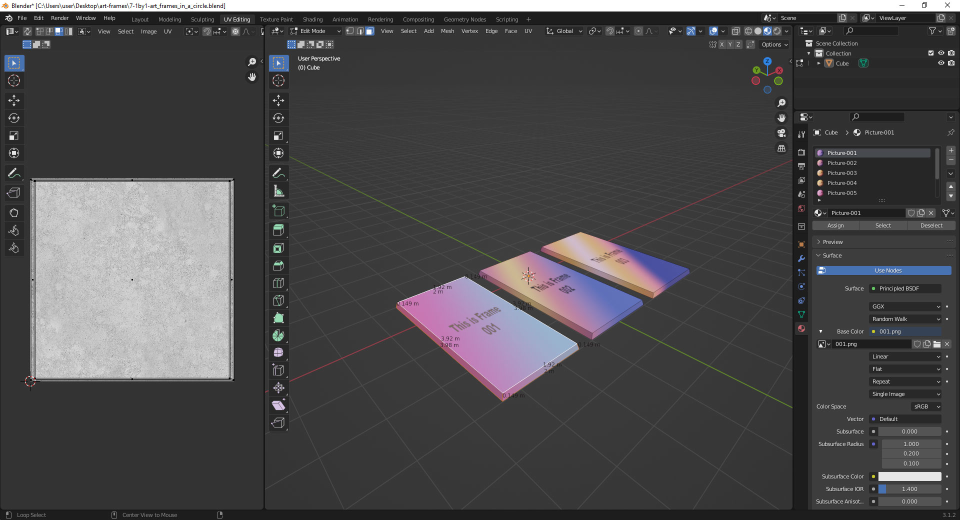 Distort frame for canvas look.