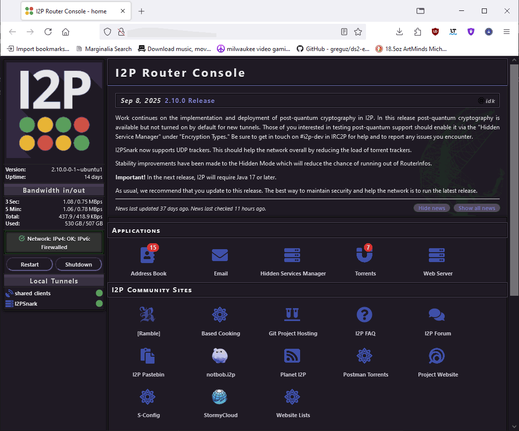 I2P Router Page