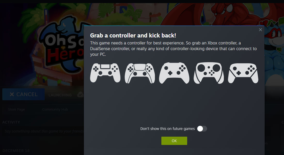 Steam game with controller.