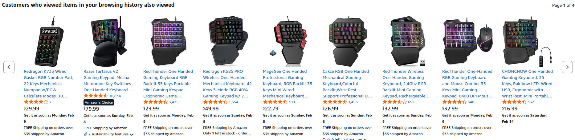 Amazon's one-handed keyboard selection.